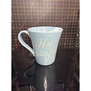 Paula Deen Stone Collection Hey Y’all Blue Ceramic Coffee Mug Southern